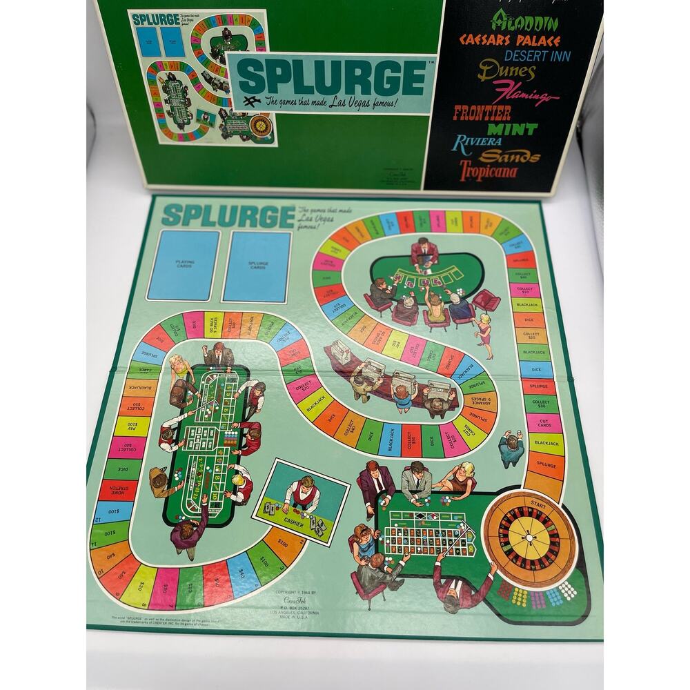 NOS Las Vegas Nevada Vintage Splurge Casino Board Game 1968 Crea Tek Casinos - Picture 11 of 15